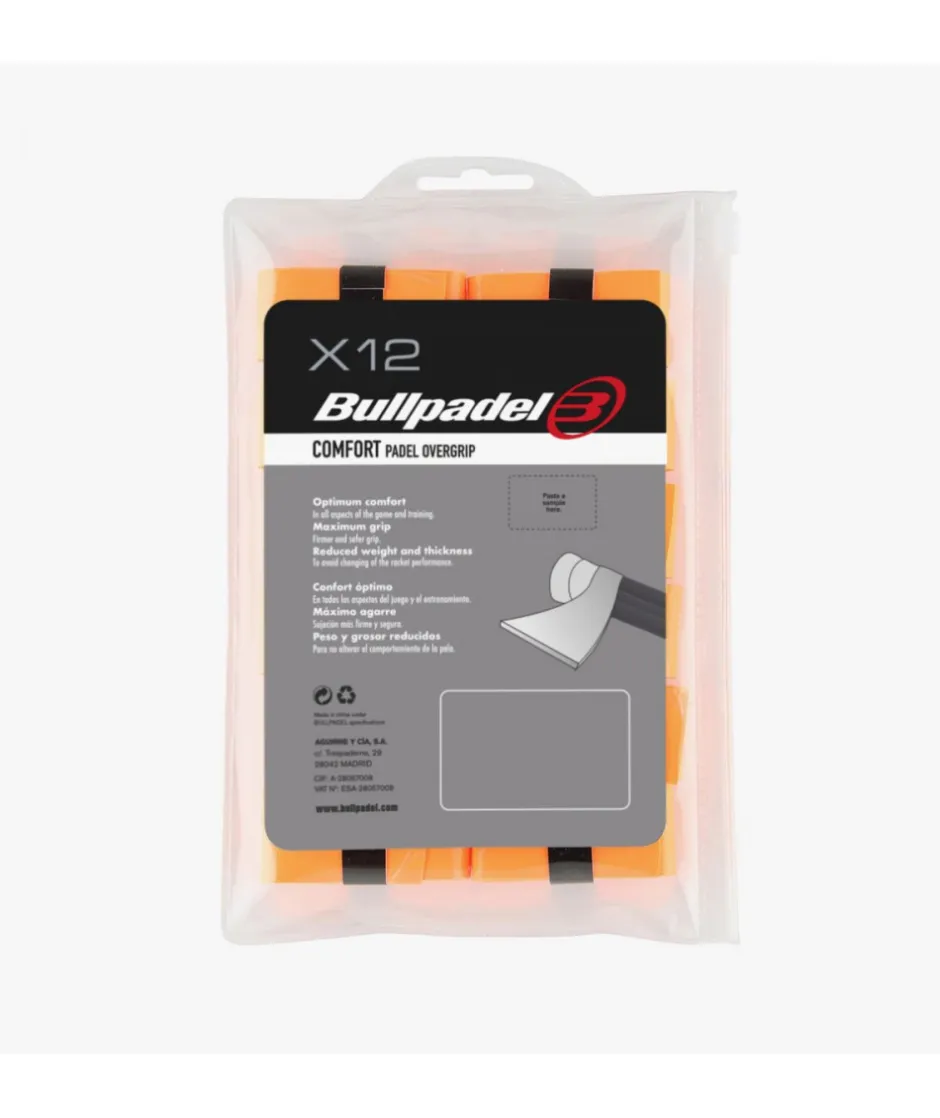 Bullpadel Overgrips GB-1600 naranja fluor